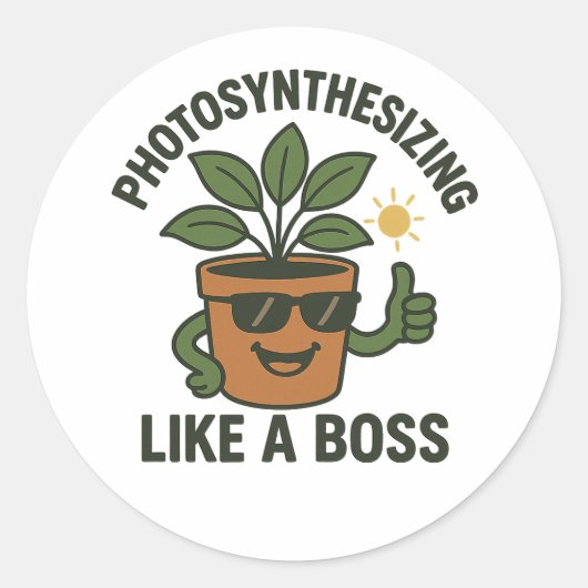 Photosynthesising Like A Boss Round Sticker (Voorkant)