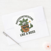 Photosynthesising Like A Boss Square Sticker (Envelop)