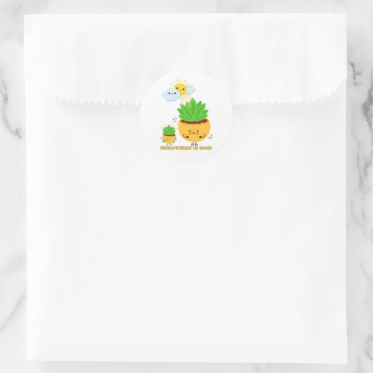 Photosynthesize Me Slowly | Cute Plant Pun Sticker (Tas)