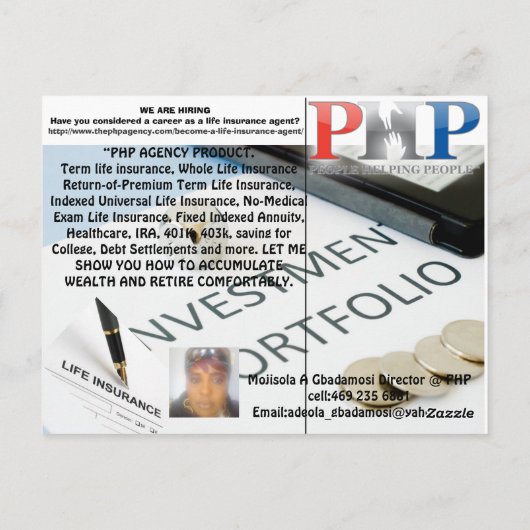PHP AGENCY BRIEFKAART BY MOJISOLA A GBADAMOSI (Achterkant)