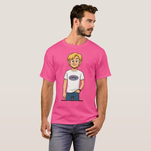 PHP Disney Cartoon Programmer Tee T-shirt (Voorkant volledig)