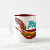 PHP - Red Oranje Grijze Goudgolf Tweekleurige Koffiemok (Voorkant links)