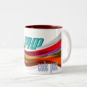 PHP - Red Oranje Grijze Goudgolf Tweekleurige Koffiemok (Voorkant rechts)