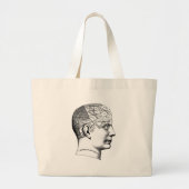 Phrenology Head Black and White Grote Tote Bag (Voorkant)