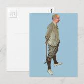  Phrenology Head Golfer Briefkaart (Voorkant / Achterkant)