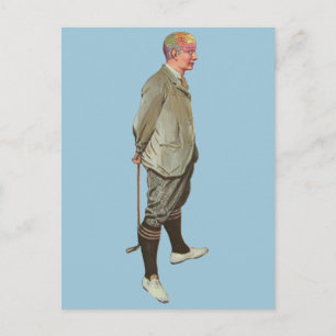 Phrenology Head Golfer Briefkaart