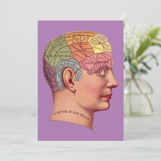  Phrenology Head Mind Brain Map Kaart (Staand voorkant)