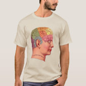  Phrenology Head Mind Brain Map T-shirt (Voorkant)