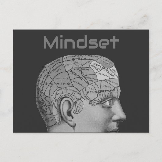  Phrenology Head Mindset Brain Map Briefkaart (Voorkant)