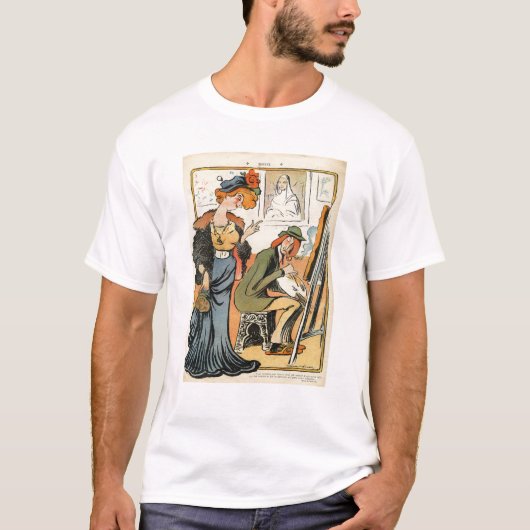 Phryne: karikatuur van het model van een kunstenaa t-shirt (Voorkant)