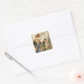Phryne: karikatuur van het model van een kunstenaa vierkante sticker (Envelop)