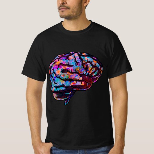Phsychedelic Art Tie Dye Human Brain Cool Neurolog T-shirt (Voorkant)