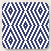 Phthalo Blue Moods Diamond Chevrons Bier Onderzetter (Voorkant)