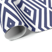 Phthalo Blue Moods Diamond Chevrons Cadeaupapier (Rol Hoek)
