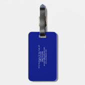Phthalo Blue Professional - minimalistisch modern Bagagelabel (Achterkant verticaal)