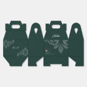 Phthalo Green Damask Slank Minimaal Foto Bruiloft Bedankdoosjes (Ongevouwen)