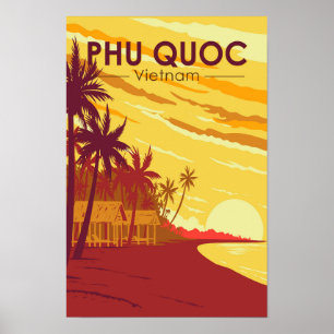 Phu Quoc Eiland Vietnam Reis Kunst Vintage Poster