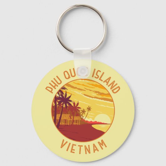 Phu Quoc Eiland Vietnam Retro Noodcirkel Sleutelhanger (Voorkant)