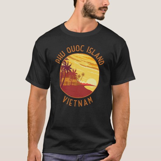 Phu Quoc Eiland Vietnam Retro Noodcirkel T-shirt (Voorkant)