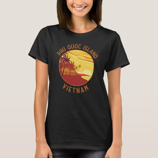 Phu Quoc Eiland Vietnam Retro Noodcirkel T-shirt (Voorkant)