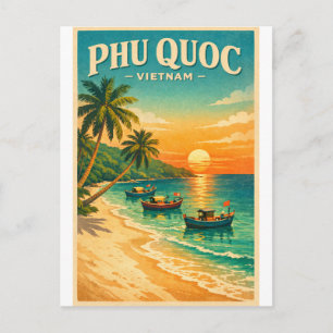 Phu Quoc-eiland, Vietnam retro reis Briefkaart