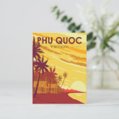 Phu Quoc Island Vietnam Travel Art Vintage Briefkaart (Staand voorkant)