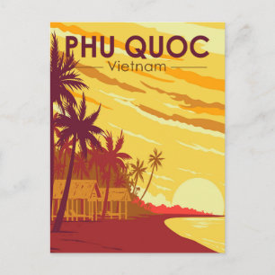 Phu Quoc Island Vietnam Travel Art Vintage Briefkaart