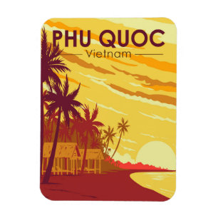 Phu Quoc Island Vietnam Travel Art Vintage Magneet