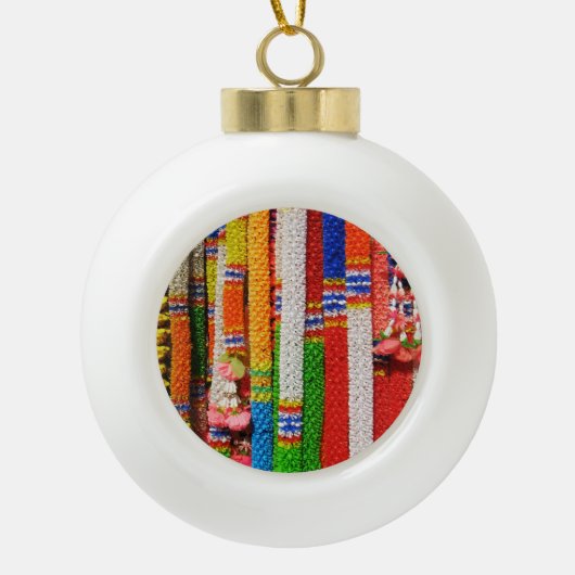 Phuang Maalai - Thai Floral Garland Keramische Bal Ornament (Voorkant)