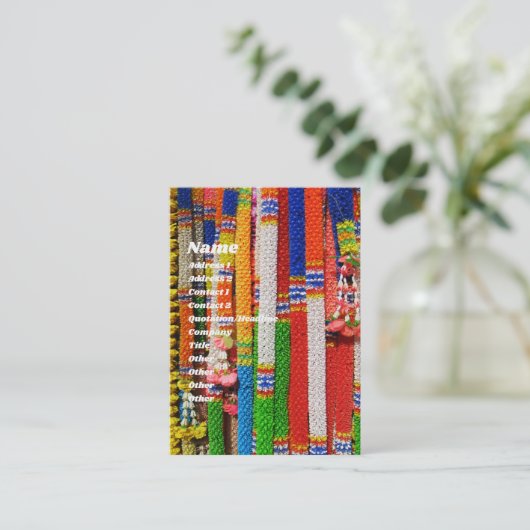 Phuang Maalai - Thai Floral Garland Visitekaartje (Staand voorkant)