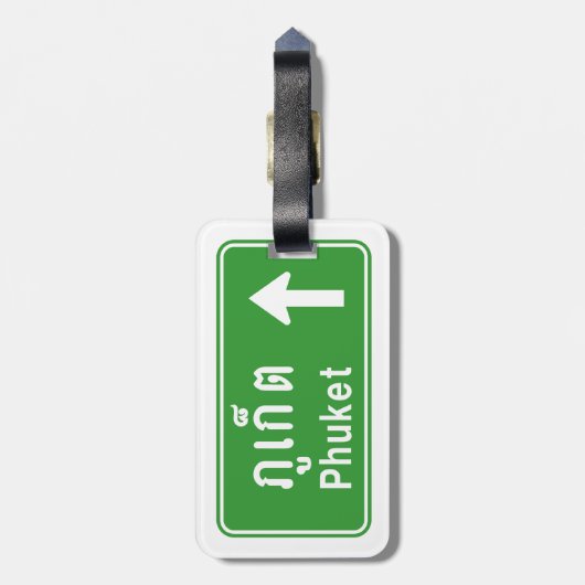 Phuket Ahead ⚠ Thai Highway Traffic ⚠ Bagagelabel (Achterkant verticaal)