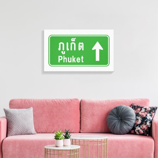 Phuket Ahead ⚠ Thai Highway Traffic ⚠ Canvas Afdruk (Insitu (Woonkamer))