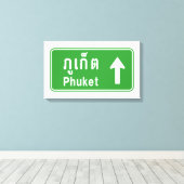 Phuket Ahead ⚠ Thai Highway Traffic ⚠ Canvas Afdruk (Insitu (Houten vloer))
