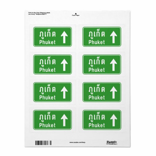 Phuket Ahead ⚠ Thai Highway Traffic ⚠ Etiket (Full Sheet)