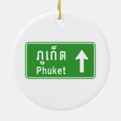 Phuket Ahead ⚠ Thai Highway Traffic ⚠ Keramisch Ornament (Achterkant)
