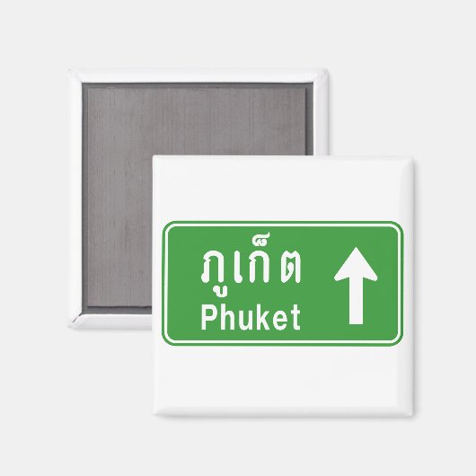 Phuket Ahead ⚠ Thai Highway Traffic ⚠ Magneet (Voorkant / Achterkant)