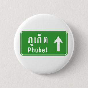 Phuket Ahead ⚠ Thai Highway Traffic ⚠ Ronde Button 5,7 Cm