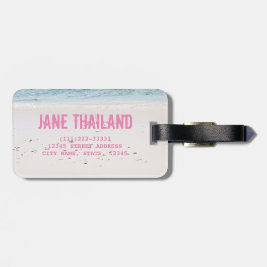 Phuket Beach Thailand souvenir Bagagelabel (Achterkant horizontaal)