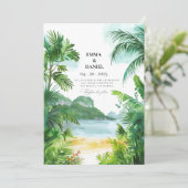 Phuket bruiloft Thailand uitnodiging (Staand voorkant)