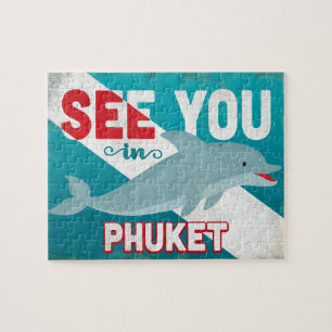 Phuket Dolphin - Retro Vintage Travel Legpuzzel