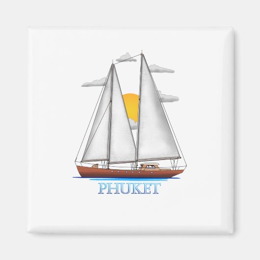 Phuket Kust Zeilsport Zeiler Magneet (Voorkant)