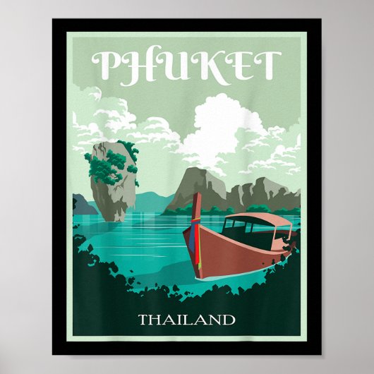 Phuket Longtail Boot Thailand Eiland Samui Souveni Poster (Voorkant)
