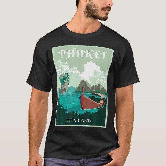 Phuket Longtail Boot Thailand Eiland Samui Souveni T-shirt (Voorkant)