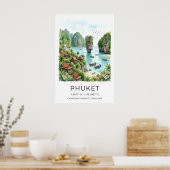 Phuket Reisposter Print Schilderachtige Baai met B (Keuken)