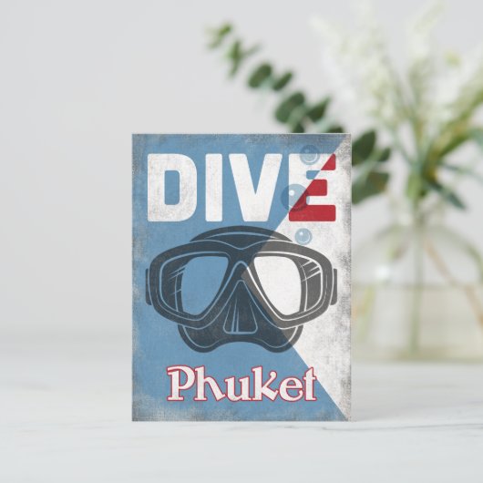 Phuket  Scuba duikmasker Briefkaart (Staand voorkant)