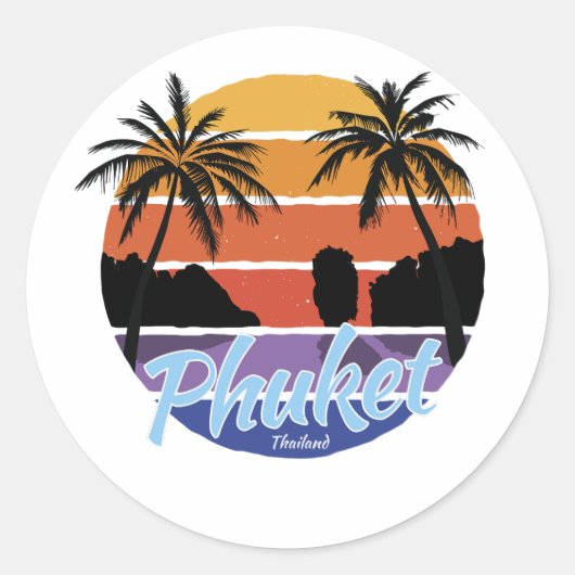 Phuket Sticker, Phuket Thailand Ronde Sticker (Voorkant)