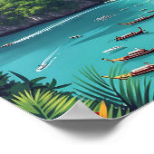 Phuket Thailand Artistieke Reis Illustratie Poster (Hoek)