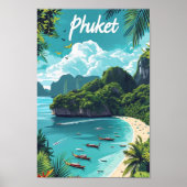 Phuket Thailand Artistieke Reis Illustratie Poster (Voorkant)