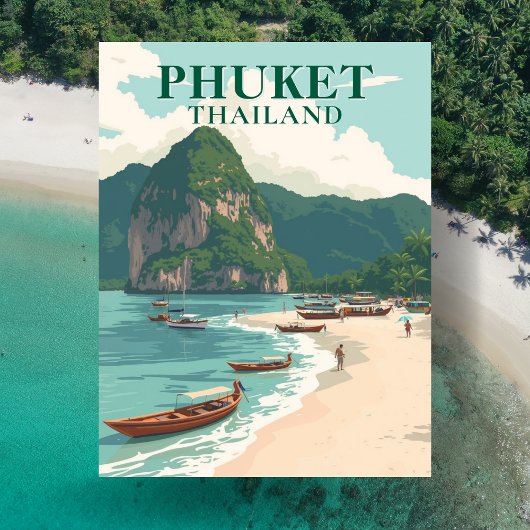 Phuket Thailand Beach Art Briefkaart