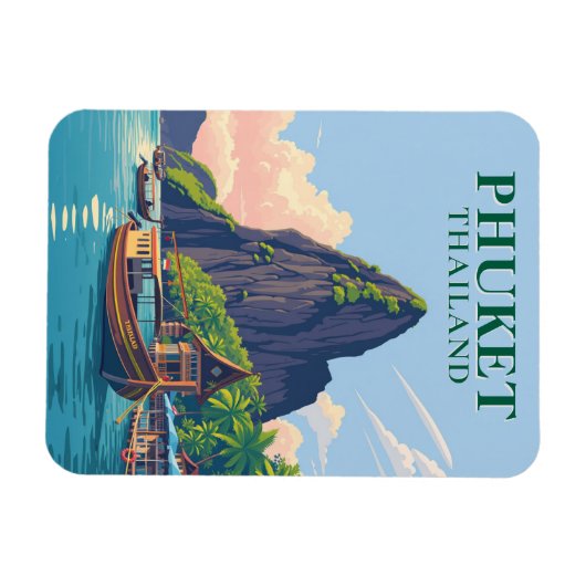 Phuket Thailand Beach Boat Travel Souvenir Magneet (Horizontaal)